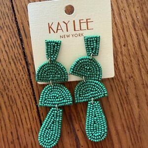 Green Beaded Earrings